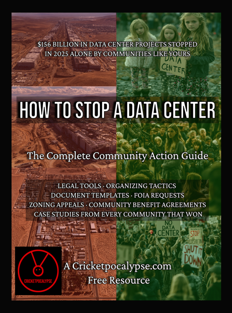 Free guide: How to Stop a Data Center — Download at Cricketpocalypse.com