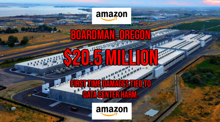 Morrow County Oregon resident testing well water contaminated by nitrates near Amazon data center