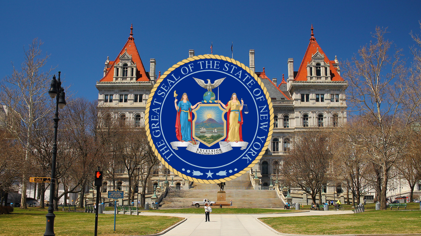 A pen resting on an unsigned bill document on a governor's desk representing the New York data center moratorium bill awaiting Governor Hochul's signature